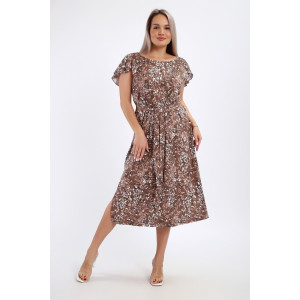 Платье женское №065 кулирка (р-ры: 48-62) коричневый Платье женское №065 кулирка (р-ры: 48-62) коричневый