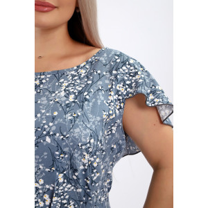 Платье женское №065 кулирка (р-ры: 48-62) серо-голубой Платье женское №065 кулирка (р-ры: 48-62) серо-голубой