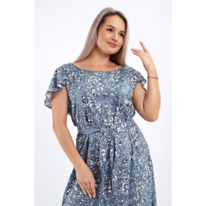 Платье женское №065 кулирка (р-ры: 48-62) серо-голубой Платье женское №065 кулирка (р-ры: 48-62) серо-голубой