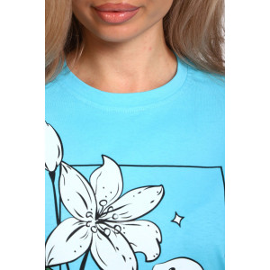 Туника женская №29532 кулирка (р-ры: 46-56) бирюзовый Туника женская №29532 кулирка (р-ры: 46-56) бирюзовый