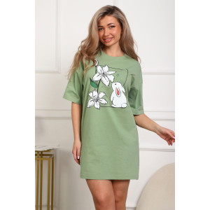 Туника женская №29532 кулирка (р-ры: 46-56) оливковый Туника женская №29532 кулирка (р-ры: 46-56) оливковый