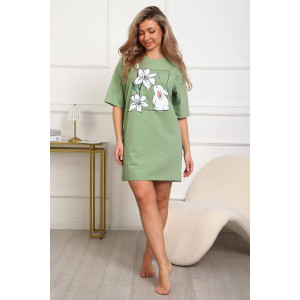 Туника женская №29532 кулирка (р-ры: 46-56) оливковый Туника женская №29532 кулирка (р-ры: 46-56) оливковый