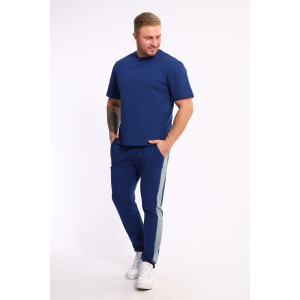 Костюм двойка мужской №35282 интерлок-футер (р-ры: 48-54) индиго Костюм двойка мужской №35282 интерлок-футер (р-ры: 48-54) индиго