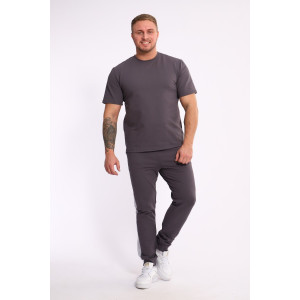 Костюм двойка мужской №35282 интерлок-футер (р-ры: 48-54) антрацит