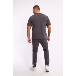 Костюм двойка мужской №35282 интерлок-футер (р-ры: 48-54) антрацит