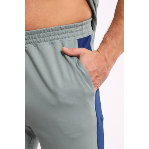 Костюм двойка мужской №35282 интерлок-футер (р-ры: 48-54) полынь