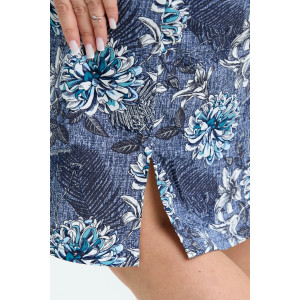 Халат женский №37002 кулирка (р-ры: 48-56) синий