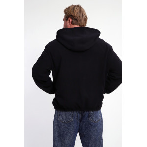 Худи мужское №36992 флис (р-ры: 46-52) черный