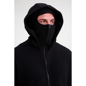 Худи мужское №36992 флис (р-ры: 46-52) черный