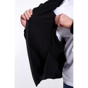 Худи мужское №36992 флис (р-ры: 46-52) черный