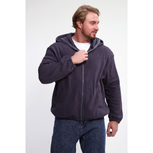 Худи мужское №36992 флис (р-ры: 46-52) серый