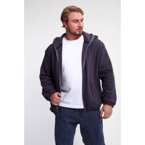 Худи мужское №36992 флис (р-ры: 46-52) серый