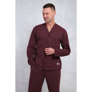 Пижама мужская №1100 кулирка (р-ры: 48-56) бордовый