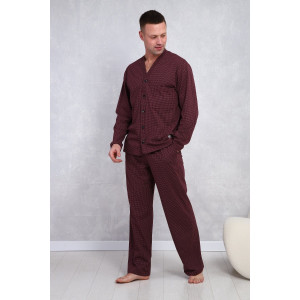 Пижама мужская №1100 кулирка (р-ры: 48-56) бордовый