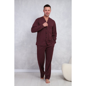 Пижама мужская №1100 кулирка (р-ры: 48-56) бордовый