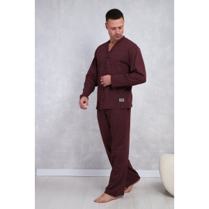 Пижама мужская №1100 кулирка (р-ры: 48-56) бордовый