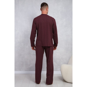 Пижама мужская №1100 кулирка (р-ры: 48-56) бордовый