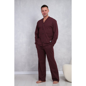 Пижама мужская №1100 кулирка (р-ры: 48-56) бордовый