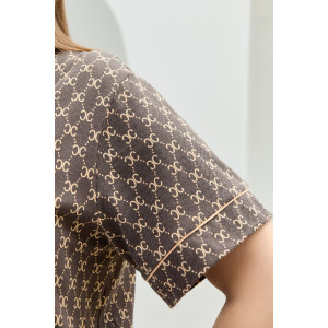 Халат женский "Наследие-3" кулирка (р-ры: 48-58) шоколадный