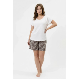 Пижама женская "Луна-2" кулирка (р-ры: 48-58) молочный