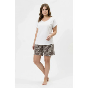 Пижама женская "Луна-2" кулирка (р-ры: 48-58) молочный