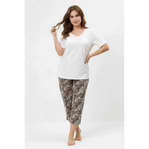 Пижама женская "Луна-1" кулирка (р-ры: 50-60) молочный