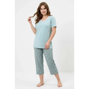 Пижама женская "Луна-1" кулирка (р-ры: 50-60) светло-зеленый