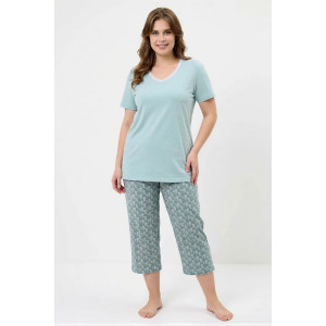 Пижама женская "Луна-1" кулирка (р-ры: 50-60) светло-зеленый