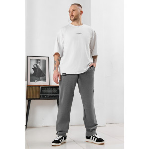 Брюки мужские "Акс" футер 2-х нитка с лайкрой (р-ры: 48-58) серый