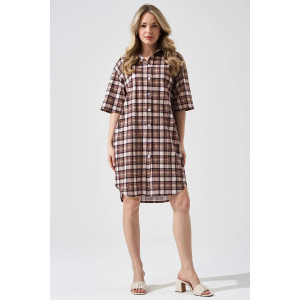 Халат женский 2373-К "Комфорт" хлопок (р-ры: 48-62) коричневый