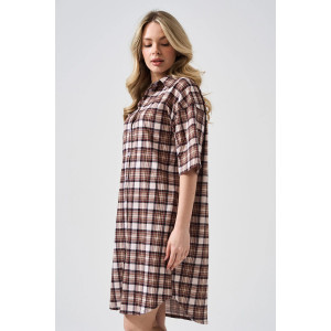 Халат женский 2373-К "Комфорт" хлопок (р-ры: 48-62) коричневый