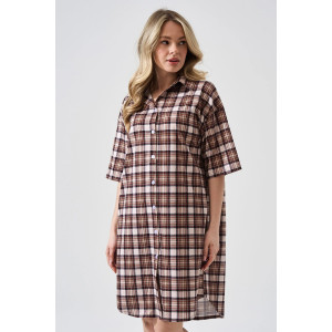 Халат женский 2373-К "Комфорт" хлопок (р-ры: 48-62) коричневый