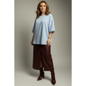 Футболка женская "Романс" трикотаж вафля (р-ры: 48-70) небесный