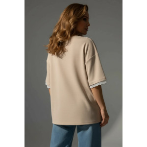Футболка женская "Романс" трикотаж вафля (р-ры: 48-70) бежевый