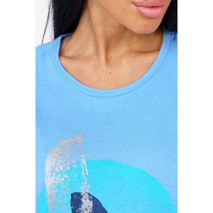 Костюм двойка женский 1654 кулирка-вискоза (последний размер) голубой 58