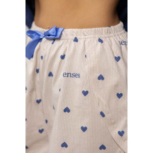 Костюм двойка женский 1975/7 кулирка (последний размер) синий-бежевый 50