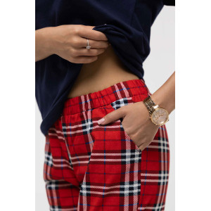 Костюм двойка женский 1470/7 кулирка (последний размер) синий-красный 44