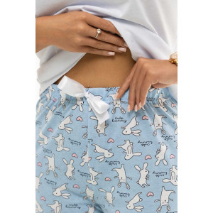 Костюм двойка женский 2000/2 кулирка (последний размер) белый-голубой 46,48