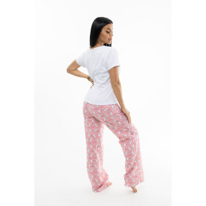 Костюм двойка женский 2000/1 кулирка (последний размер) белый-розовый 54