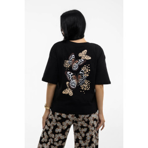 Костюм двойка женский 1958/1 кулирка (последний размер) черный-2 54