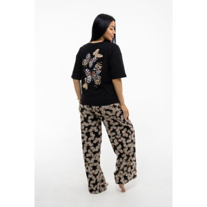 Костюм двойка женский 1958/1 кулирка (последний размер) черный-2 54