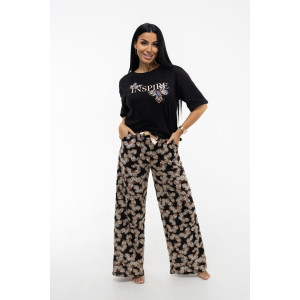 Костюм двойка женский 1958/1 кулирка (последний размер) черный-2 54