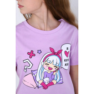 Костюм двойка детский "Камилла" кулирка (последний размер) сиреневый 164