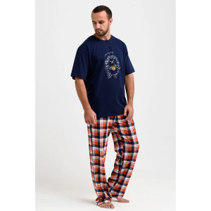 Пижама мужская "Ежик" 2275-К трикотаж (последний размер) синий 50