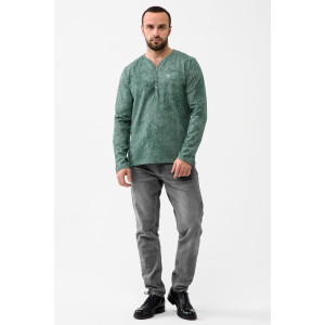 Лонгслив мужской 2284-К "Путешествие" кулирка (последний размер) зеленый 48