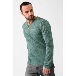 Лонгслив мужской 2284-К "Путешествие" кулирка (последний размер) зеленый 48