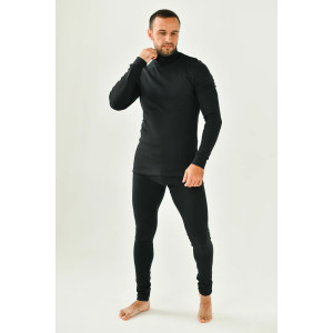 Костюм двойка мужской "Термобелье. Базовое" 2125-Рн трикотаж (последний размер) чёрный 40,52