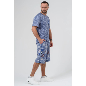 Костюм двойка мужской 2326-К "Техно" трикотажное полотно (последний размер) синий 52,54