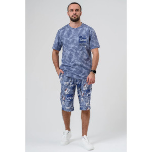 Костюм двойка мужской 2326-К "Техно" трикотажное полотно (последний размер) синий 52,54