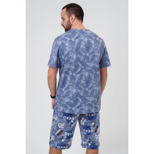 Костюм двойка мужской 2326-К "Техно" трикотажное полотно (последний размер) синий 52,54